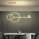 DecorBites™ Linear Ring Chandelier | LED Kitchen Island Dining Room Lighting Fixtures