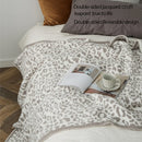 DecorBites™ Cozy Leopard Print Knitted Blanket - Winter Faux Fur Microfiber Throw