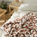 DecorBites™ Cozy Leopard Print Knitted Blanket - Winter Faux Fur Microfiber Throw