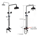 DecorBites™ Black Brass Rainfall Shower Mixer Faucet Set with 8" Showerhead and Handshower