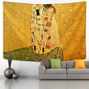 DecorBites™ Gold Kiss Oil Painting Tapestry Wall Hanging Art Blanket