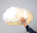 DecorBites™ Cloud Pendant Lamp: Creative White Cotton LED Hanging Light for Kids and Coffee Room