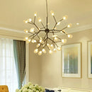 DecorBites™ Heracleum Firefly Glass Ball Chandelier: Gold Luxury Lighting for Dining Kitchen Staircase