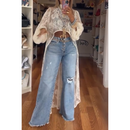 High-Low Bohemia Floral Sheer Lace Duster Blouse [Sizes S-L]