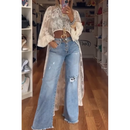High-Low Bohemia Floral Sheer Lace Duster Blouse [Sizes S-L]