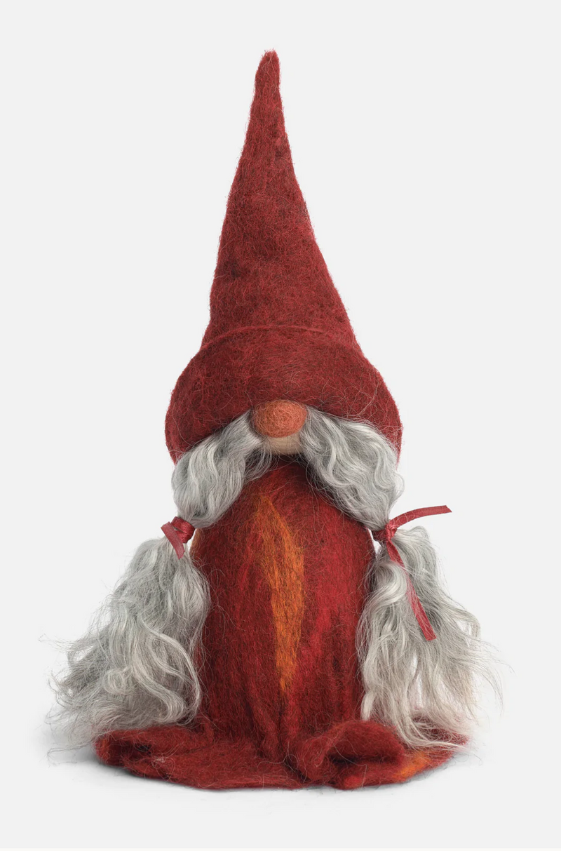 gnome christmas dress Christmas gnomes with hearts midi dress with pockets, Gnome holiday dress for Christmas Eve, Red and Blue Gnome for Christmas Day