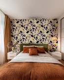 Butterfly Terrazzo Wallpaper, white and multicolor