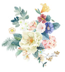 Flowers on White Wallpaper