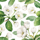 Voguish White Flowers Wallpaper Sophisticated