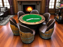 Wine Barrel Poker Set with Removable Dining Top - Game Table & Barrel Chair - Wine Barrel Table for Dining and Poker