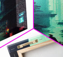 Cyberpunk Tokyo, 80s style retro-futurism, blade runner inspired art, ready to hang framed canvas print wall decor