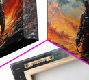Framed Canvas Print - Marooned - Astronaut Stranded on an Alien Planet, Scifi Wall Art, Science Fiction, Dystopian Space Travel Art