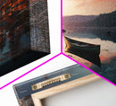 Pacific Northwest Photography Print, Beautiful Lake With Canoe In The Fall, Framed Canvas Print, Photography Decor, Fall Decor