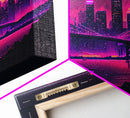 Cityscape Bridge Full Moon Purple Night Fine Art Print, Wall Decor, Wall Art Print, Wall Poster