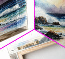 Modern Beach house Art | Framed Canvas Print | Whimsical Minimalist Decor | Cottagecore | Watercolor Painting Print