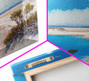 The Blue Lagoon, Tropical Wall Art, Beach Ocean Art, Framed Canvas Print, Colorful Beach House Decor, Above Sofa Art