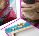 Pomeranian Wall Print, Dog With Shades, Dog Wall Art, Pink Shirt, Funny Wall Art, Framed Wall Art, Framed Canvas, Wall Print, Wall Canvas