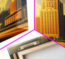 Art Deco Architecture, Framed Canvas Print, 1930s Style Art Deco City Skyline