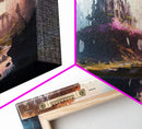 Norse Mythology Art, Alfheim Realm of the Light Elves, Framed Canvas Print, Fantasy Wall Art