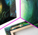 Beautiful magical fairy forest, Framed canvas print, Fantasy forest wall art Enchanted forest, Fantasy Home Decor