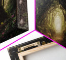 Path Through A Magical Enchanted Fairy Forest, Fantasy Art, Framed Canvas Print, Enchanted Forest Fantasy Art