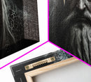 Portrait of Odin King of the Gods, Ruler of Asgard, Framed Canvas Print, Norse Mythology Pop Art, Fantasy Art