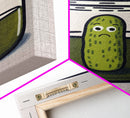 Sad Pickle Art, Framed Canvas Print, The Last Pickle, Cartoon Pickle Art