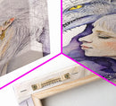 Dragon Painting Canvas Print, Dragon Art, Fantasy Art, Fantasy Painting Wall Art, Girl and Her Dragon, Dragon Girl