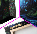 Enchanted Forest Painting, Fantasy Art, Fairy House, Fantasy, Woodland Decor, Woods, Forest, Fairy Forest with Blue Butterflies