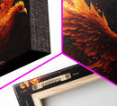 The Phoenix, Wall Art, Phoenix Bursting Into Flames, Fire, Framed Canvas Print, Unique Wall Art, Gift
