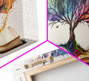 Tree of Knowledge, Framed Wall Art, Canvas Print, Watercolor, Huge Wall Art, Gift, Living Room Art, Fantasy Decor