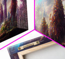 Psychedelic wall art canvas print, trippy wall art, Panoramic nature landscape wall art, fantasy art
