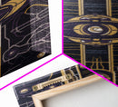 Midcentury Modern Wall art, Framed Canvas Print, Art Deco, Pattern art, Gold & purple art, Ornament art, Canvas wall art, Geometric art
