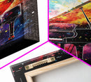Galaxy Themed Grand Piano Wall Art, Musical Instrument Print, Studio Art, Framed Canvas Print, Piano Art, Baby Grand Piano