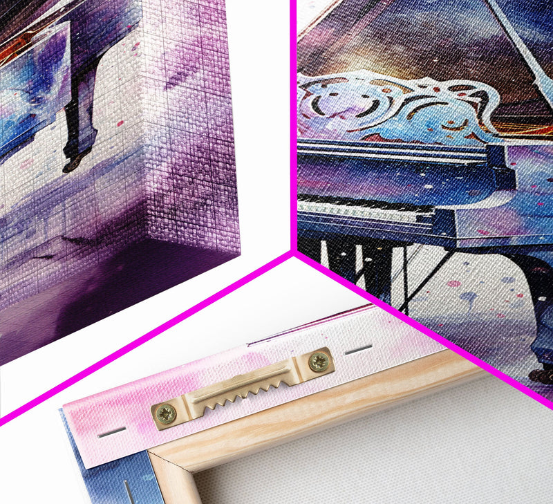 Grand Piano Wall Art, Musical Instrument Print, Studio Art, Framed Canvas Print, Piano Art, Baby Grand Piano