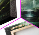 Enchanter Forest, Waterfalls Wall Art, Fantasy Artwork, Canvas Print, Wall Art, Vertical Print, Video Game Art, College Dorm Decor