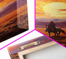Cowboy Wall Art, Western Decor, Sunset Wall Art, Desert Art, Canvas Print, Wall Art, Vertical Art, Boys Bedroom Decor, Ranch Wall Art