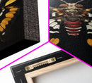 Framed Death Head Moth Canvas Print, Acherontia, Taxidermy Art, Dried Butterfly Print, Bug Wall Art Hanging Decor, Goth Art, Halloween Art