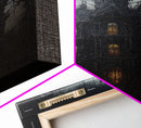 The Haunted House, Framed Canvas Art, Painting Of Haunted Victorian Mansion, Dark Academia, Halloween Decorations, Halloween Art