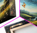 Wildflower Meadow. Wildflower Art, Canvas Print, Butterflies, Wall Art, 3 Piece Wall Art, Country Home Decor, Indie Room Decor, Room Decor