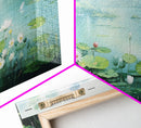 The Lilly Pads, Framed Canvas Prints, 3 Piece Art, Beautiful Pond Painting, Centerpiece Art, Nature / Landscape Painting