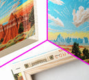 Badlands National Park, Panoramic South Dakota Travel Art, National Park Print, Minimalist Travel Art, Midcentury Modern Style Landscape