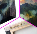 Dramatic Watercolor Sunset Landscape Abstract, Landscape Art, 3 Piece Canvas Decor, 3 Piece Wall Art, Ready To Hang Canvas Prints