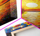 Sunset, Abstract Art, Tree Wall Art, Ocean Wall Art, Canvas Print, Wall Hanging, Portrait Art, Living Room Prints, Family Home Decor
