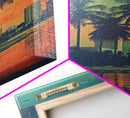 Palm Tree Wall Art, Cityscape Art, Sunset, Canvas Print, Wall Hanging, Portrait Art, Realtor Closing Gift, Bedroom Prints , Farmhouse Art