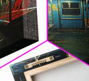 Urban Decay, Abandoned Subway Car Photography Framed Canvas Print, 1970s NYC Subway Car, Graffiti Art