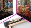 Graffiti Art On A Subway Train, Framed Canvas Print, Urban Decay, NYC 1970s, Graffiti Wall Art, Street Art, Pop Art Print, Industrial Art