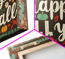 Happy Fall Y'all Typography Art, Rustic Farmhouse Decor, Framed Canvas Print, Canvas Sign, Fall Sign, Thanksgiving Sign Primitive Wall Art
