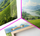 Italian Countryside Painting, Framed Canvas Print, Beautiful Scenic Panoramic Wall Art, Extra Wide Wall Decor, Guest Room Decor