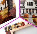 Fall farmhouse pumpkin decor, autumn country home art, rustic fall wall print seasonal wall decor, framed canvas print, autumn farmhouse art